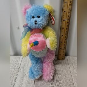 Ty Surprise Multicolor Plush Bear with Ribbon